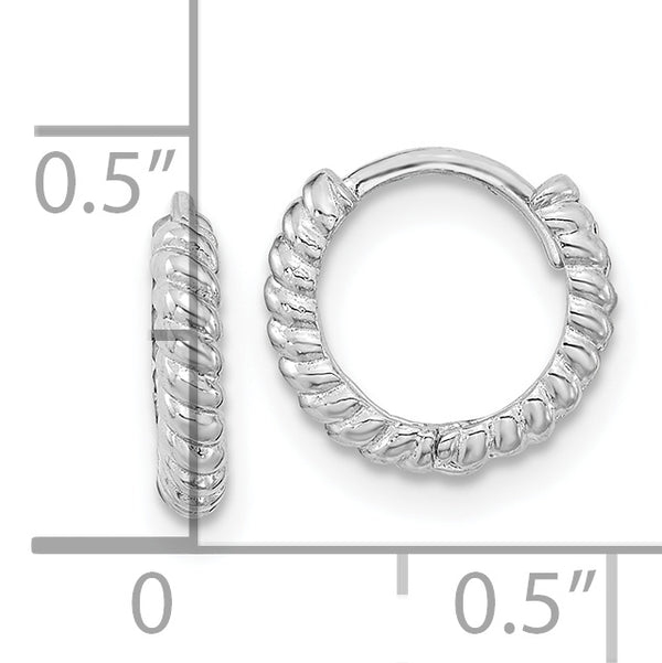 14K White Gold Madi K Polished Hoop Earrings