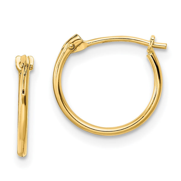 14K Madi K Polished Hinged Hoop Earrings