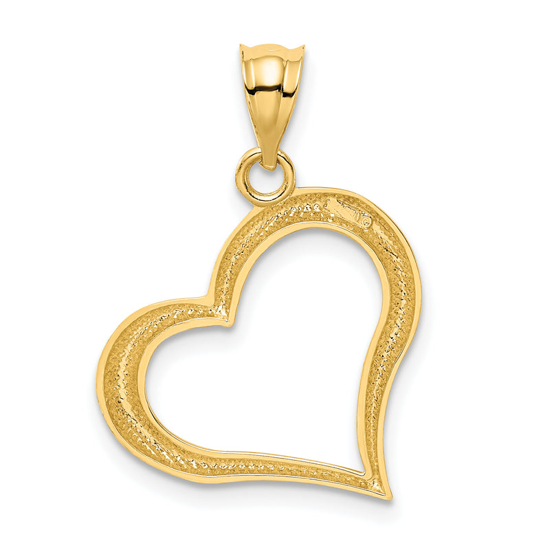 14K Polished Dangling Heart Pendant