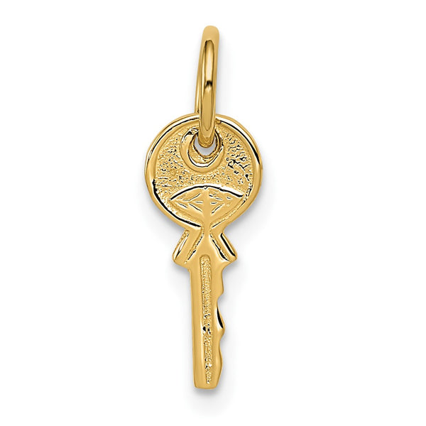 14K Polished 3D Rounded Top Key Charm