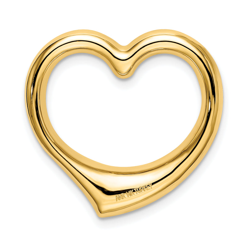 14K Polished Heart Chain Slide