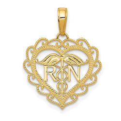 14k RN Registered Nurse Heart Pendant