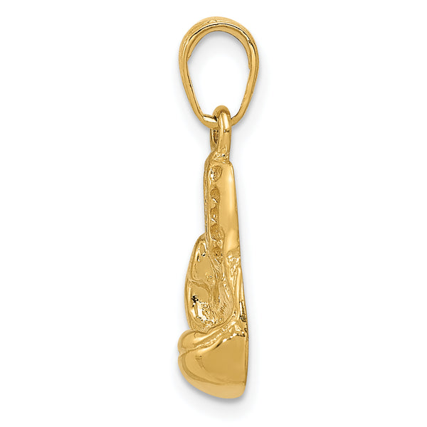 14K Polished Cut-out Boxing Glove Charm