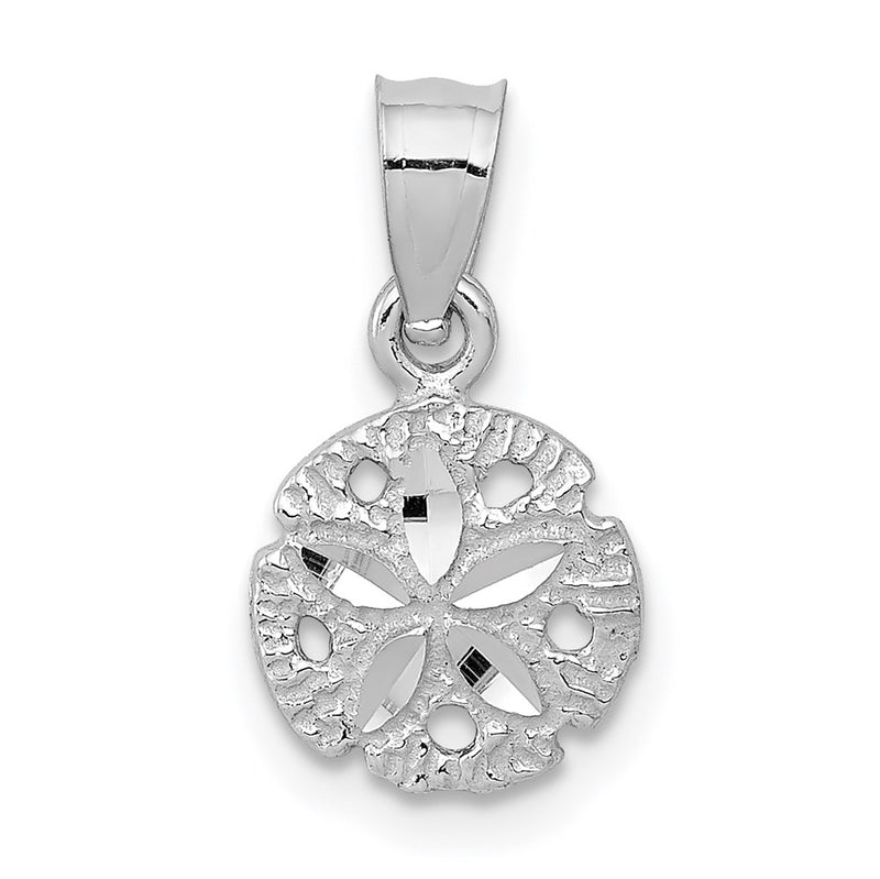 14k White Gold Sand Dollar Pendant