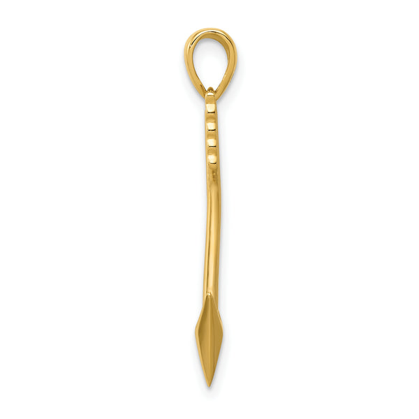 14K Polished 3D Arrow Pendant