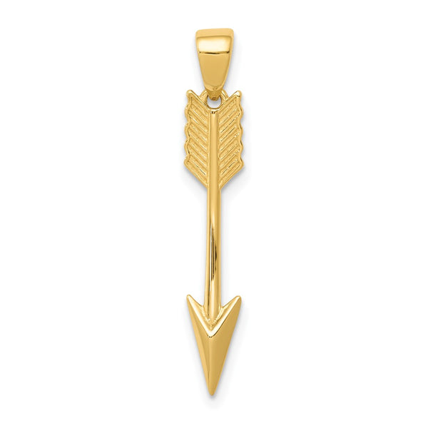 14K Polished 3D Arrow Pendant