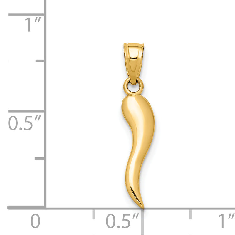 14k Italian Horn Pendant