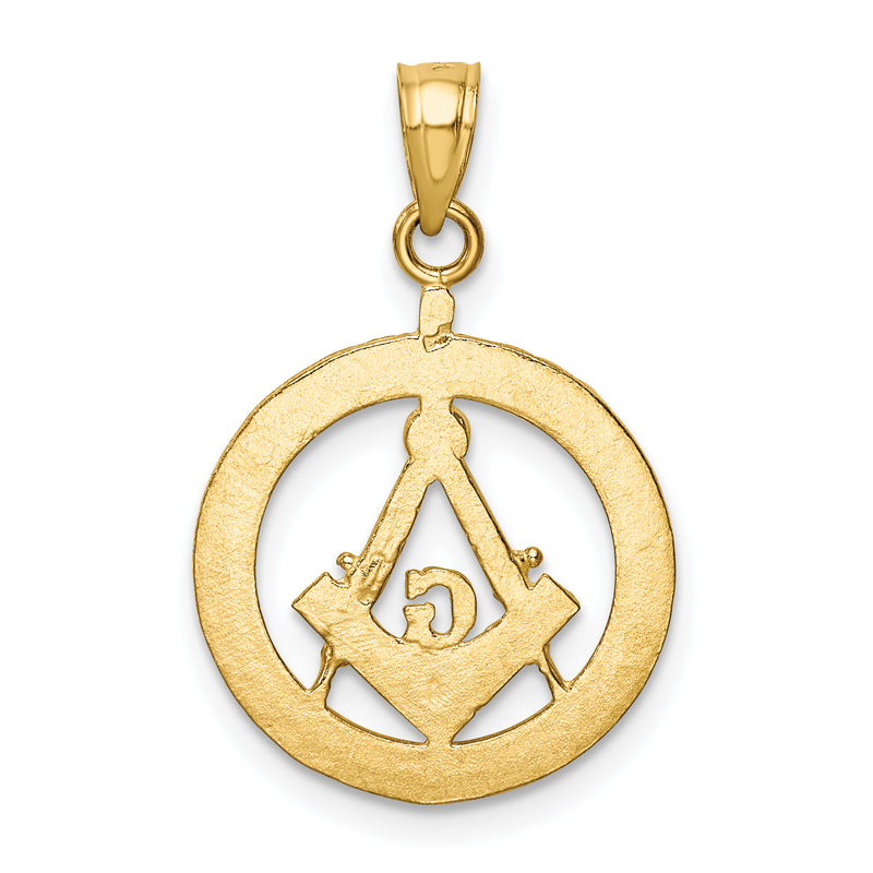 14k Masonic Symbol in Wreath Pendant