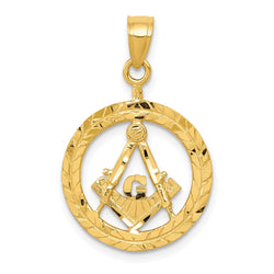 14k Masonic Symbol in Wreath Pendant