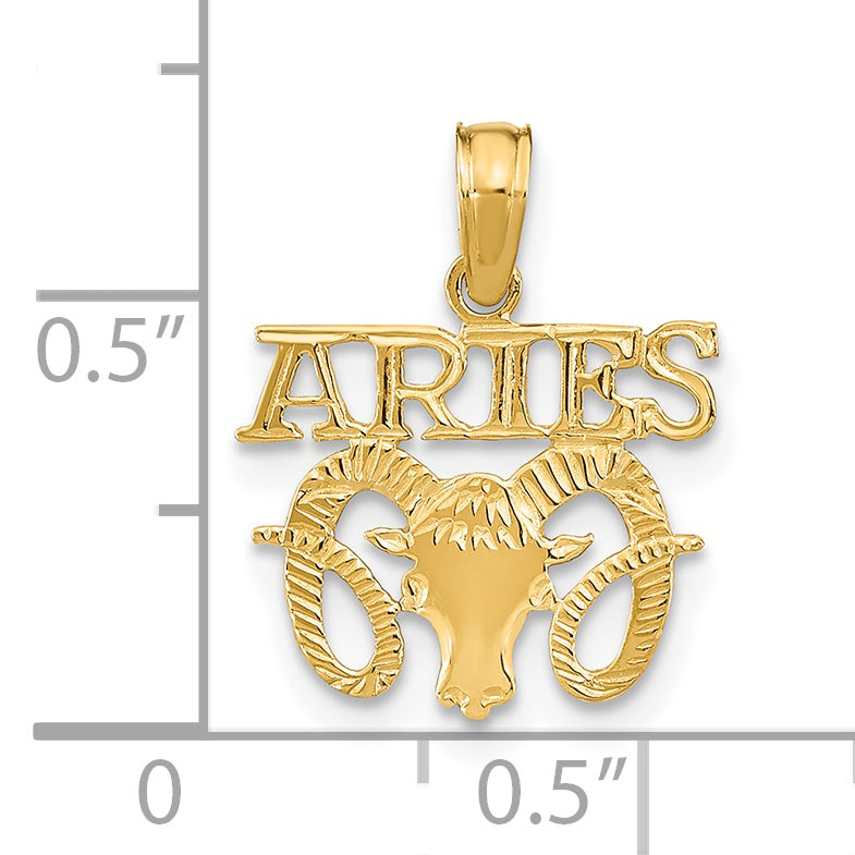 14K ARIES Zodiac Charm