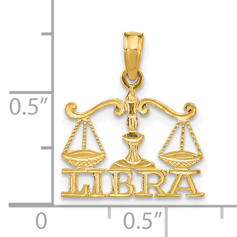 14K LIBRA Zodiac Charm