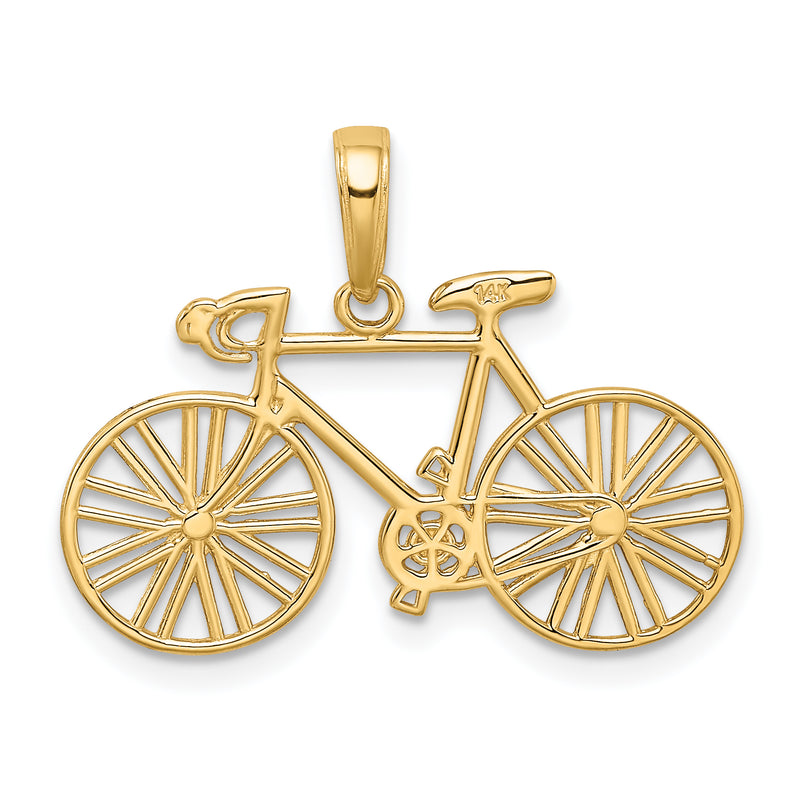 14k Polished Bicycle Charm