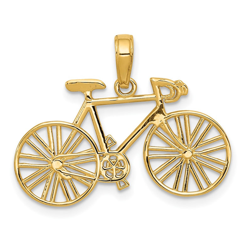 14k Polished Bicycle Charm