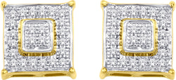 10KT-0.15CTW MPAVE EARRINGS