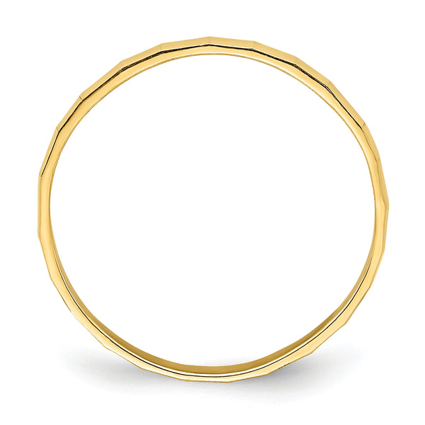 14k Bamboo Texture Band Childs Ring