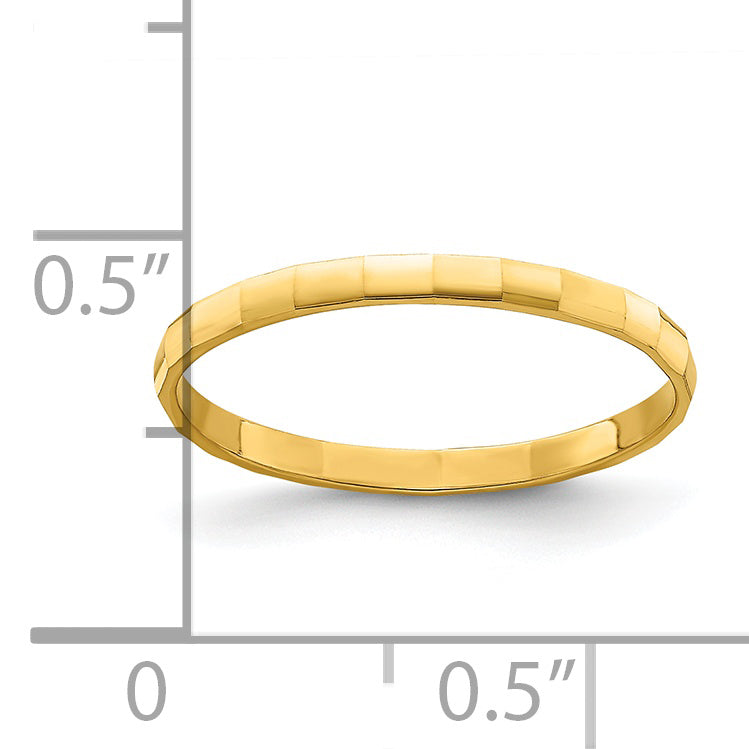 14k Bamboo Texture Band Childs Ring