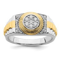 10K Two-Tone Lab Grown Diamond SI1/SI2, G H I, Men's Ring