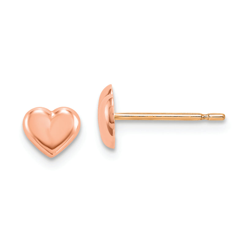 14k Madi K Rose Gold Heart Post Earrings