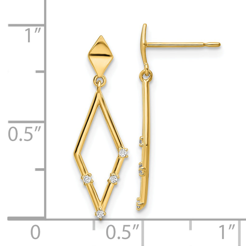 14k Madi K CZ Dangle Post Earrings