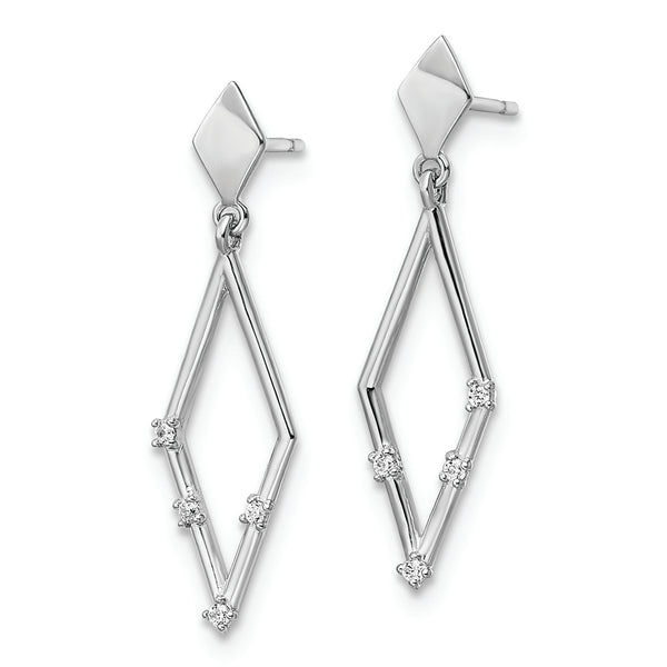 14k White Gold Madi K CZ Dangle Post Earrings