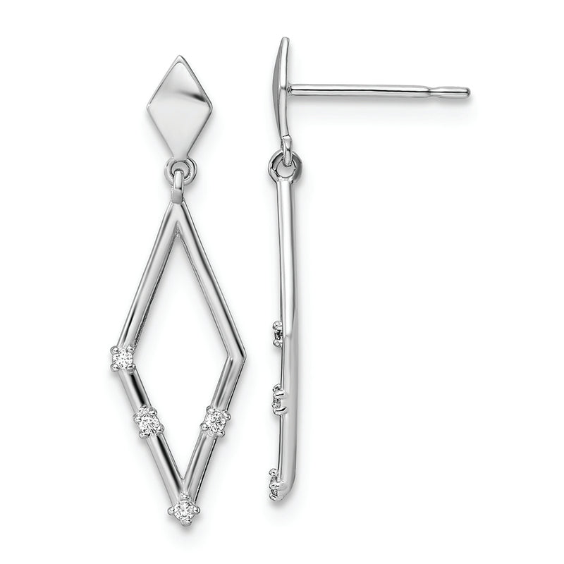 14k White Gold Madi K CZ Dangle Post Earrings