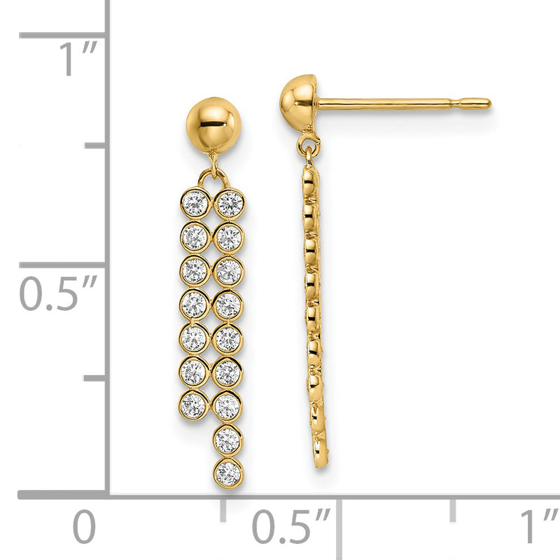 14K Madi K CZ Dangle Post Earrings