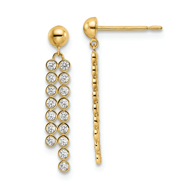 14K Madi K CZ Dangle Post Earrings