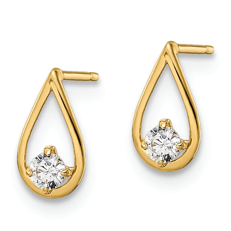 14k Madi K CZ Teardrop Post Earrings