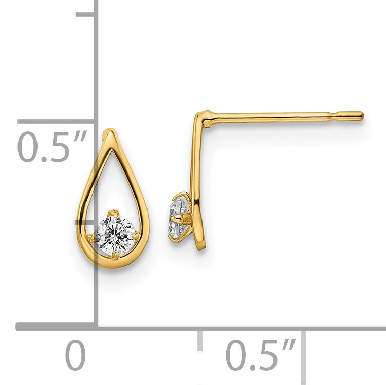 14k Madi K CZ Teardrop Post Earrings