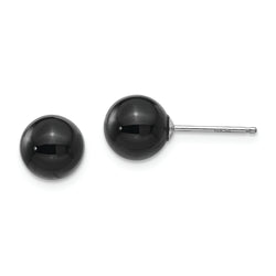 14k White Gold Madi K Onyx Bead Earrings