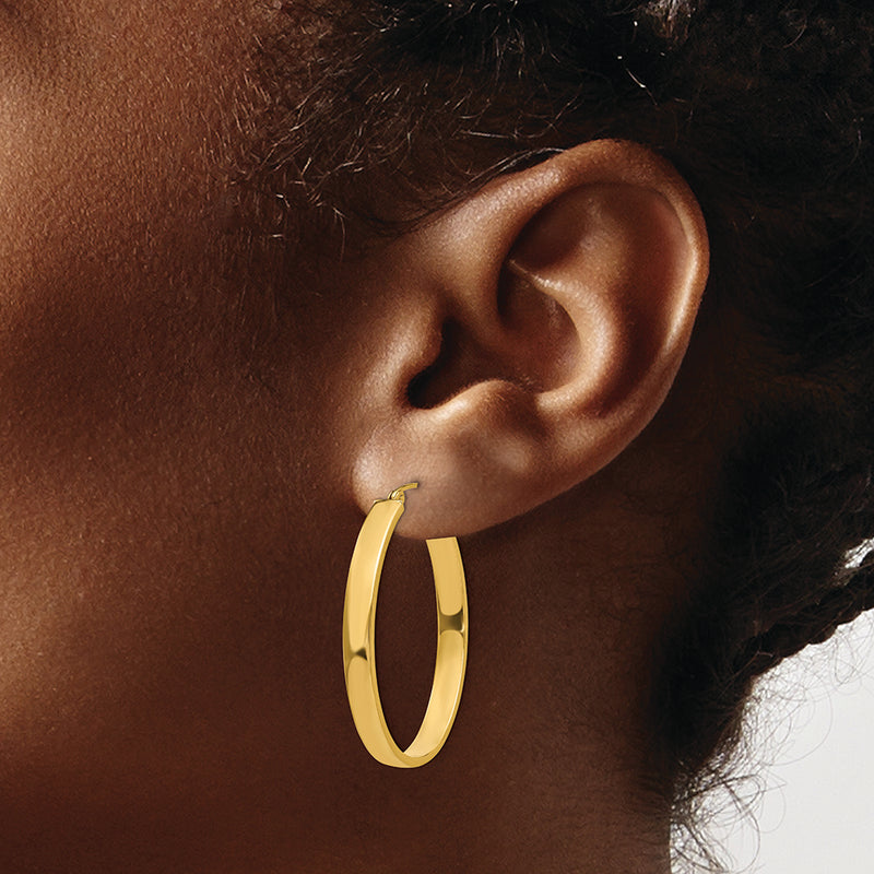 14k Lightweight Oval Hoop Earrings