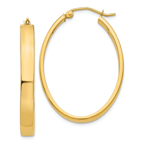 14k Lightweight Oval Hoop Earrings