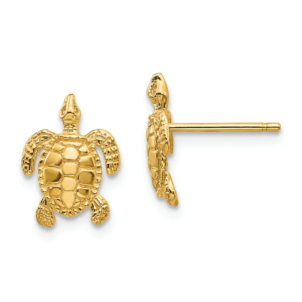 14k Sea Turtle Post Earrings