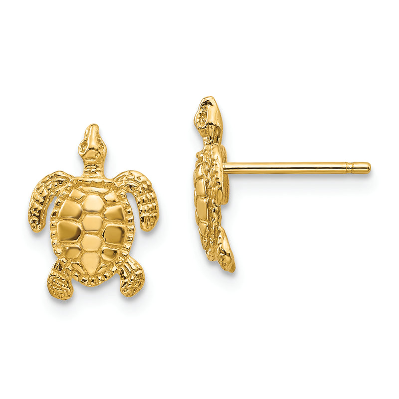 14k Sea Turtle Post Earrings