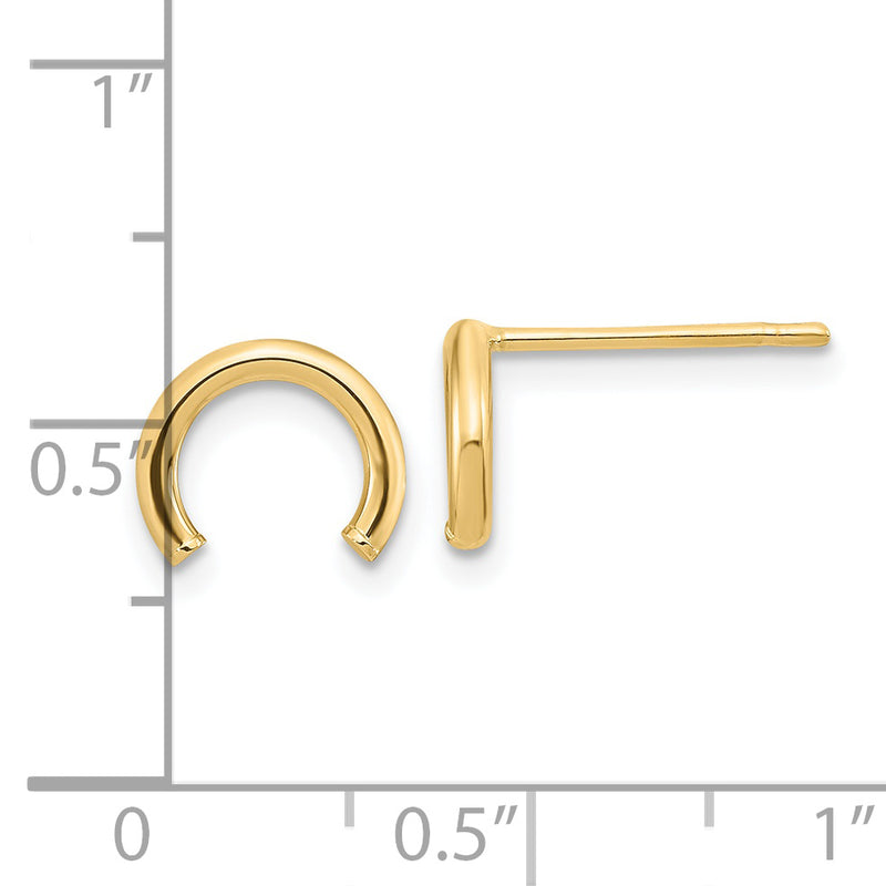 14k Polished U Shape Tube Post Earrings