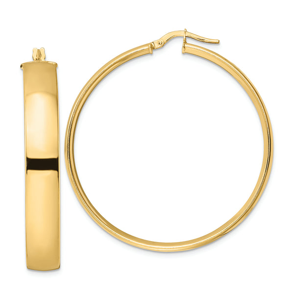 14K Polished Hoop Earrings