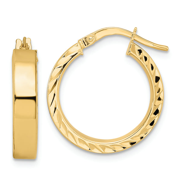 14K Polished Hoop Earrings