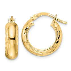 14K Polished Hoop Earrings