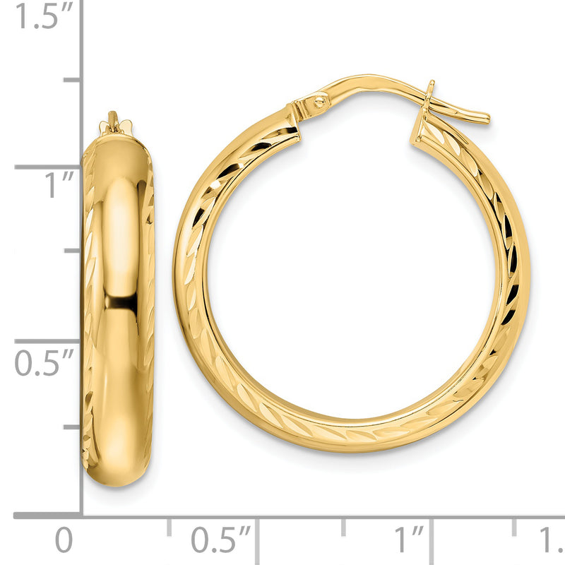 14K Polished Hoop Earrings