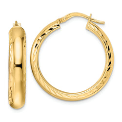 14K Polished Hoop Earrings