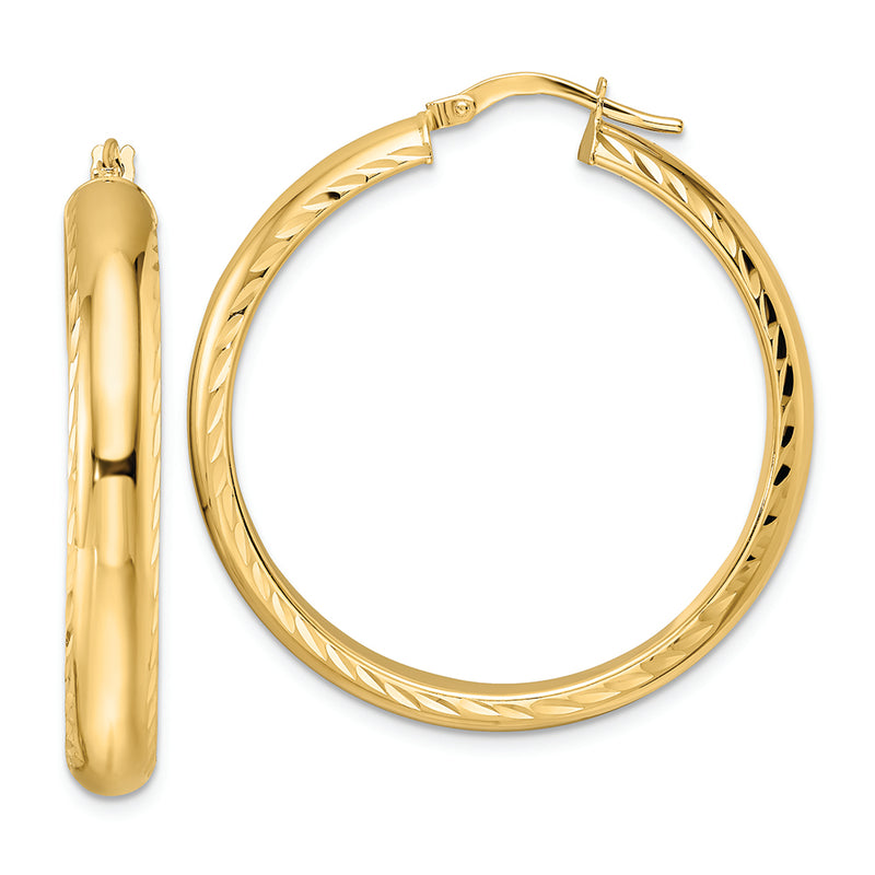 14K Polished Hoop Earrings