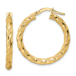 14K Polished Twisted Hoop Earrings