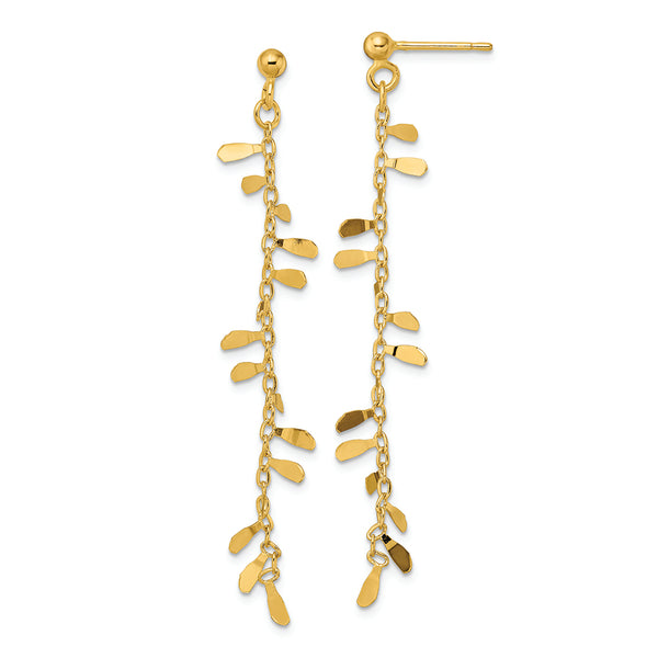 14K Polished Fancy Dangle Post Earrings