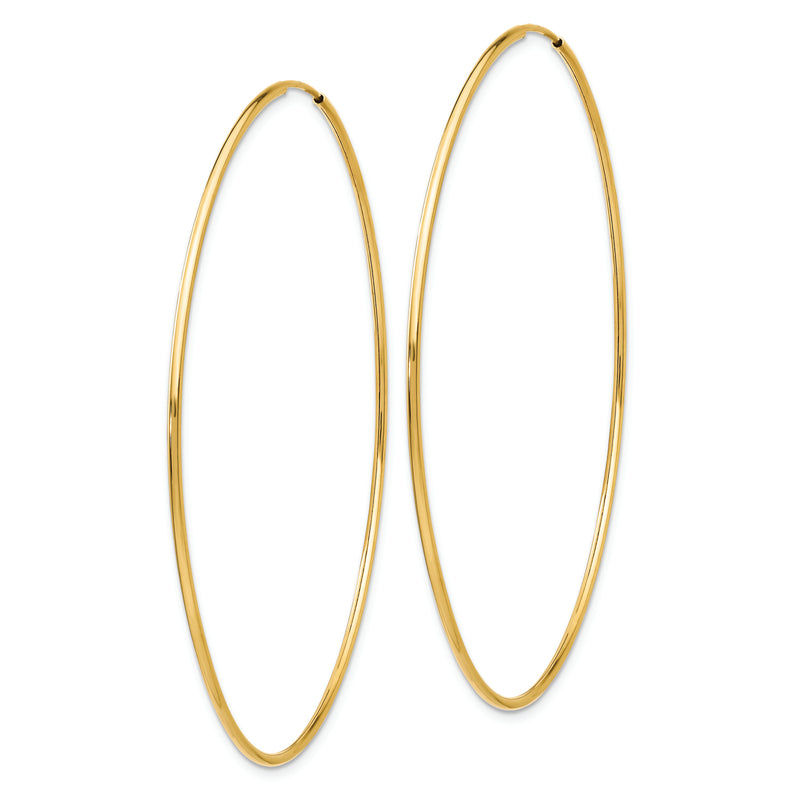 14k Polished Endless Tube Hoop Earrings