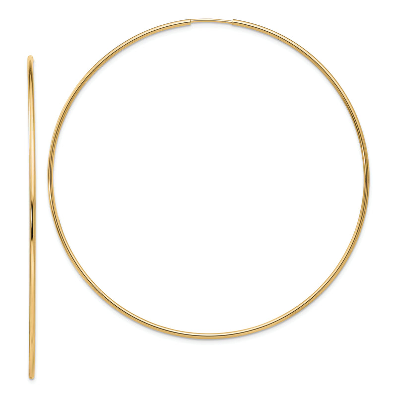 14k Polished Endless Tube Hoop Earrings