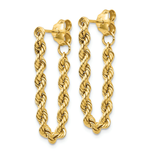 14K Hollow Rope Earrings