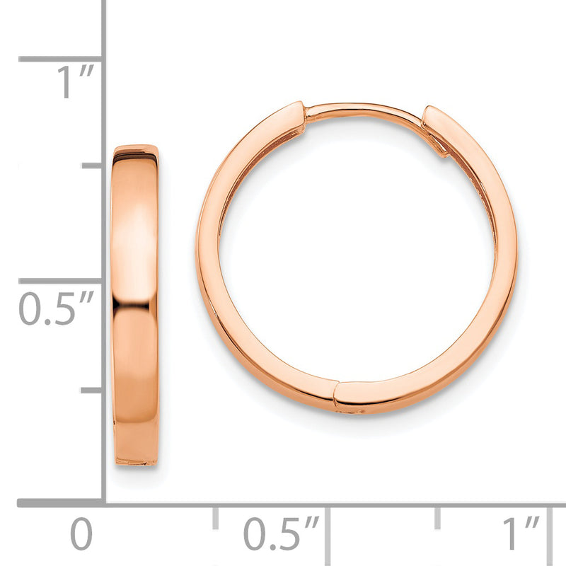 14K Rose Gold Hinged Hoop Earrings