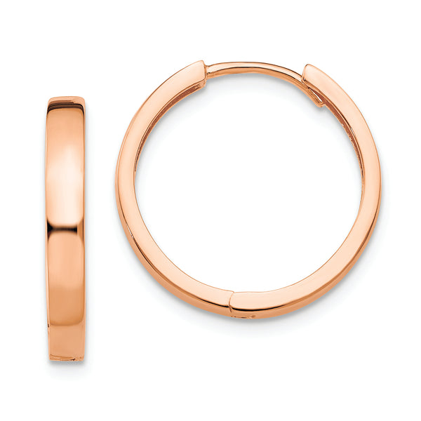 14K Rose Gold Hinged Hoop Earrings