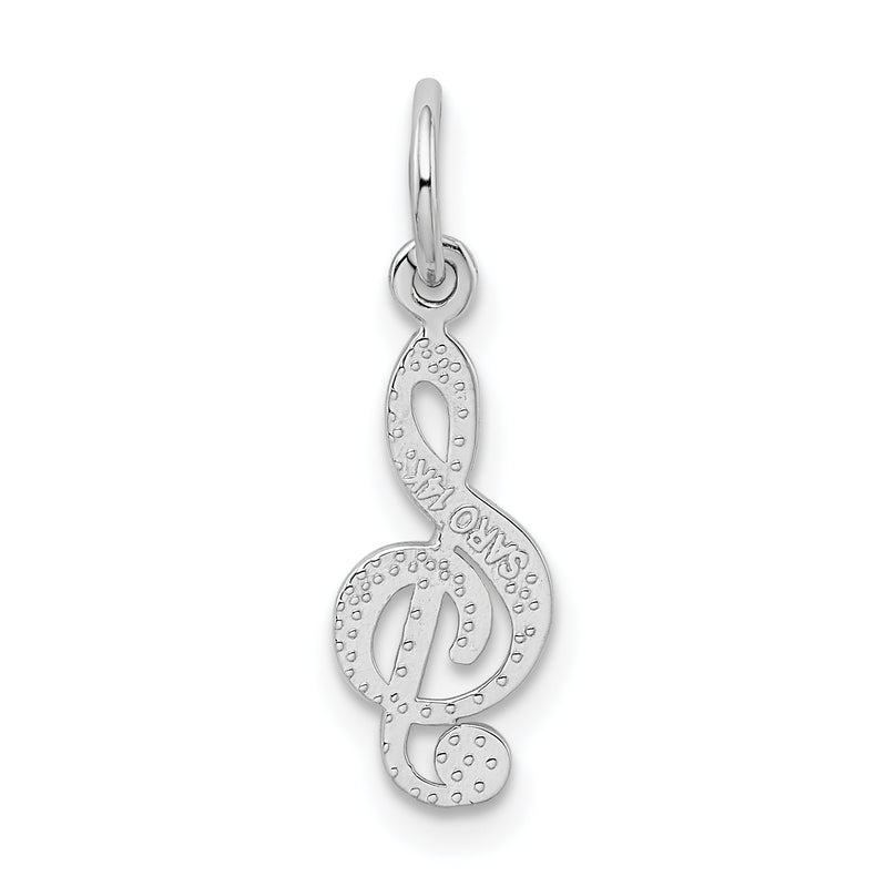 14k White Gold Treble Clef Charm