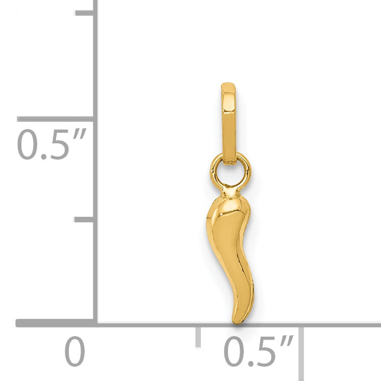 14k 3D Italian Horn Charm